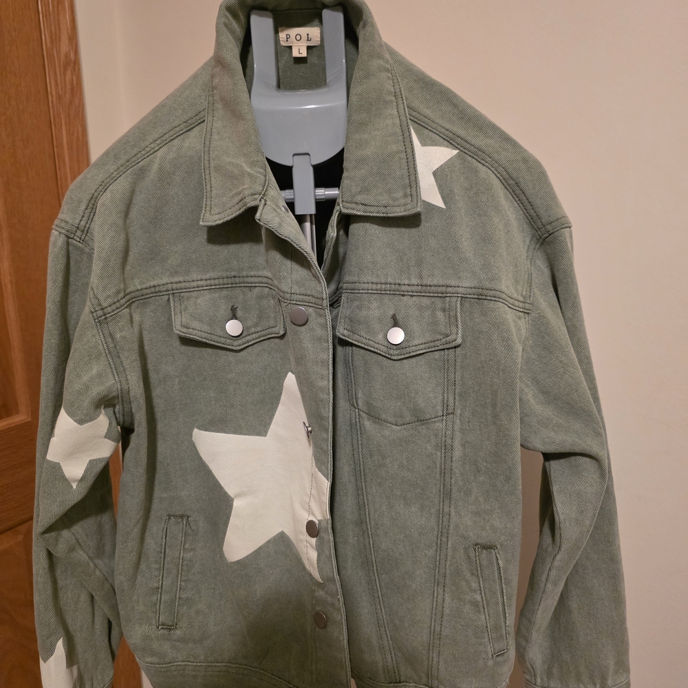 POL Olive Jacket with Subtle Texture